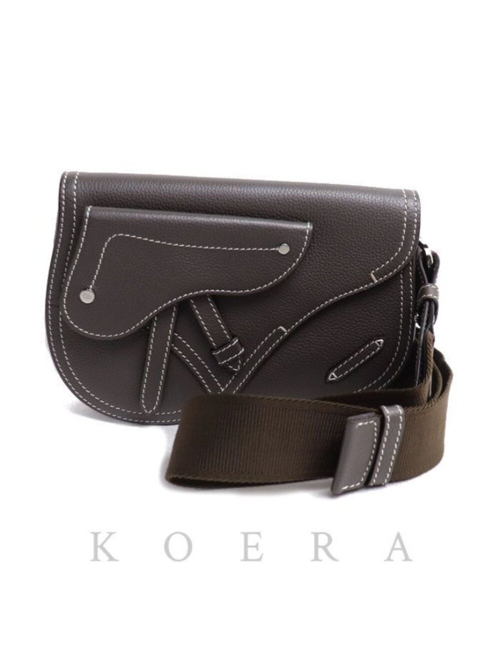 Dior Saddle Belt Bag Brown Gray